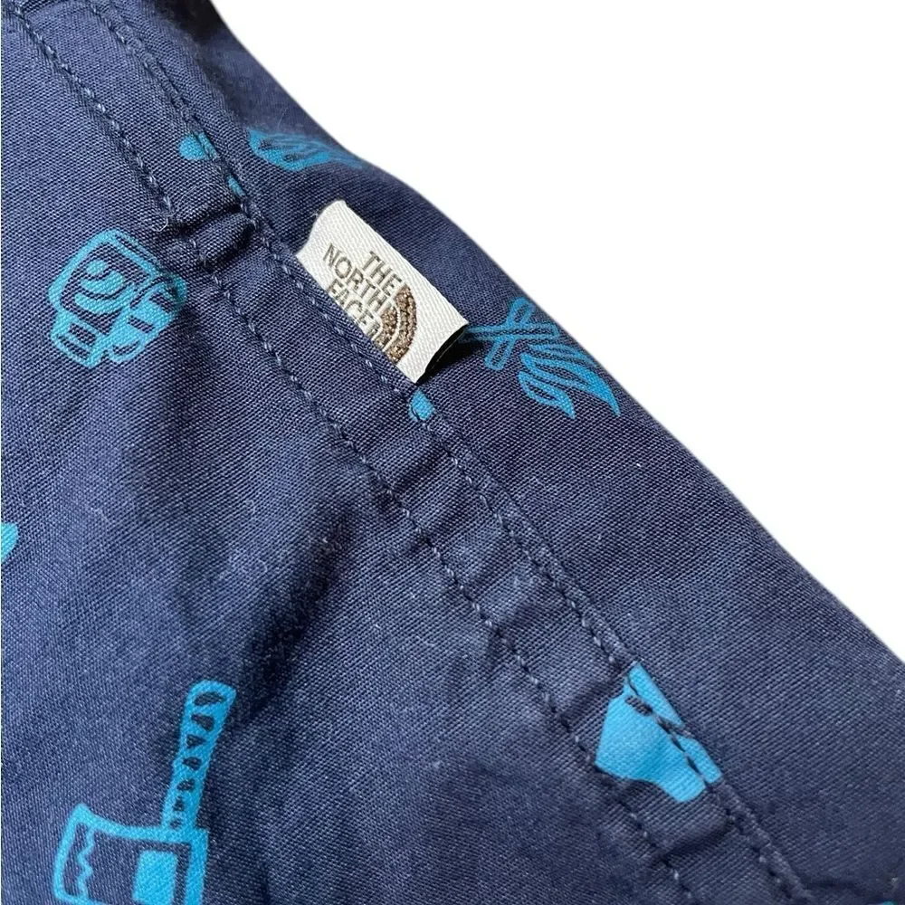 THE NORTH FACE Baytrail Pattern Short Sleeve Button Down Shirt Blue Size XL